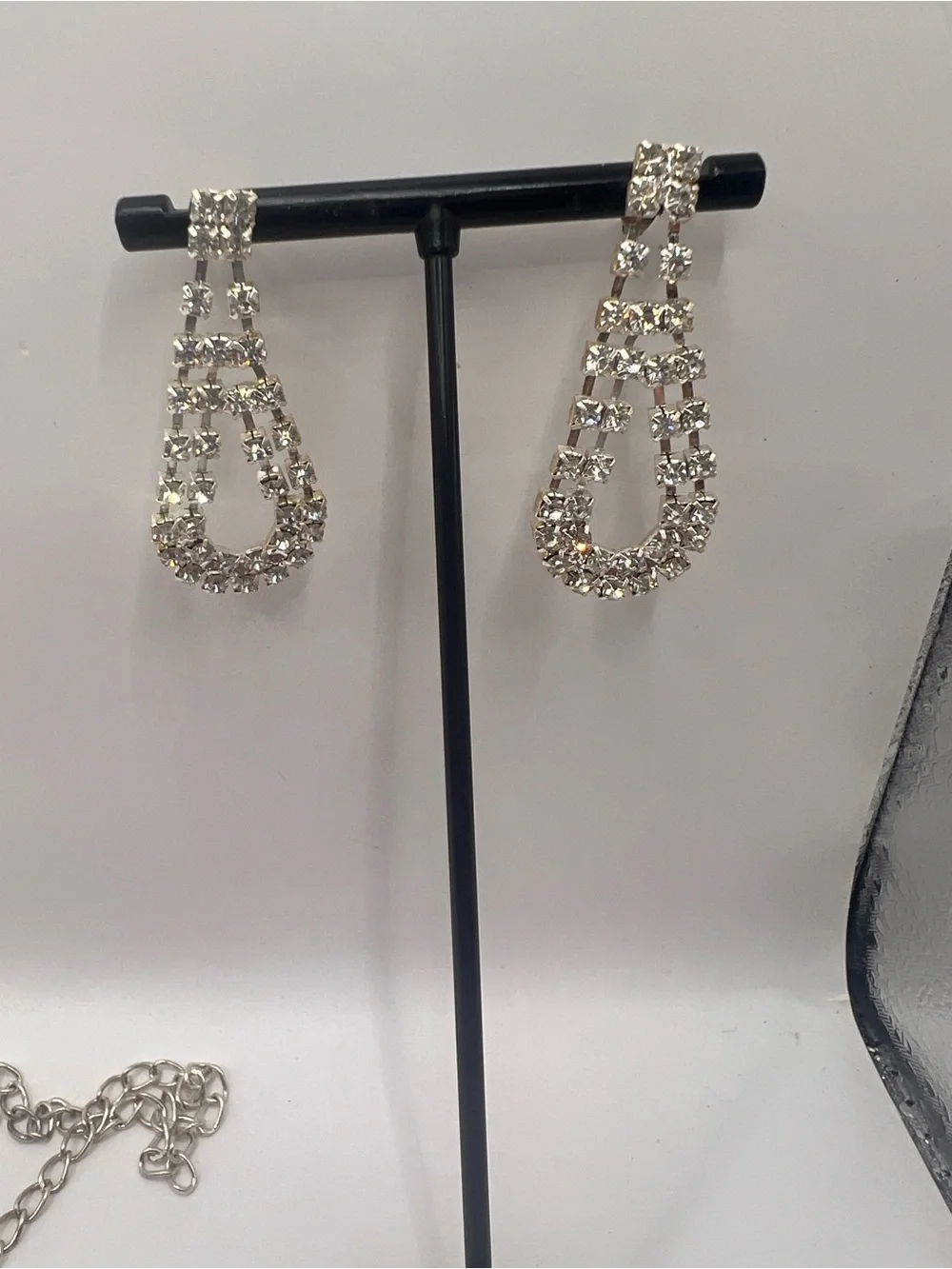Bridal rhinestone choker necklace and matching earrings set